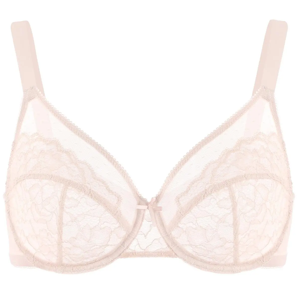 💜Enchante Floral Lace Plus Size Underwire Unlined Unpadded Minimizer Full Coverage Bra Women's Wear Comfortable Breathable Mesh Cup