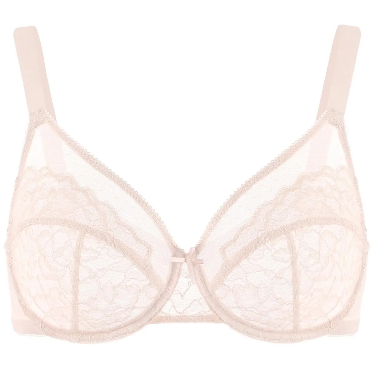 💜Enchante Floral Lace Plus Size Underwire Unlined Unpadded Minimizer Full Coverage Bra Women's Wear Comfortable Breathable Mesh Cup