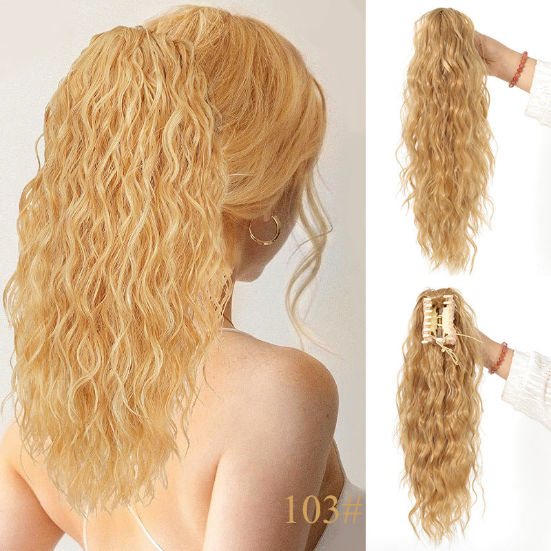 🩷 18 Inch Curly Wavy Frizzy Hair Extension with Ponytail