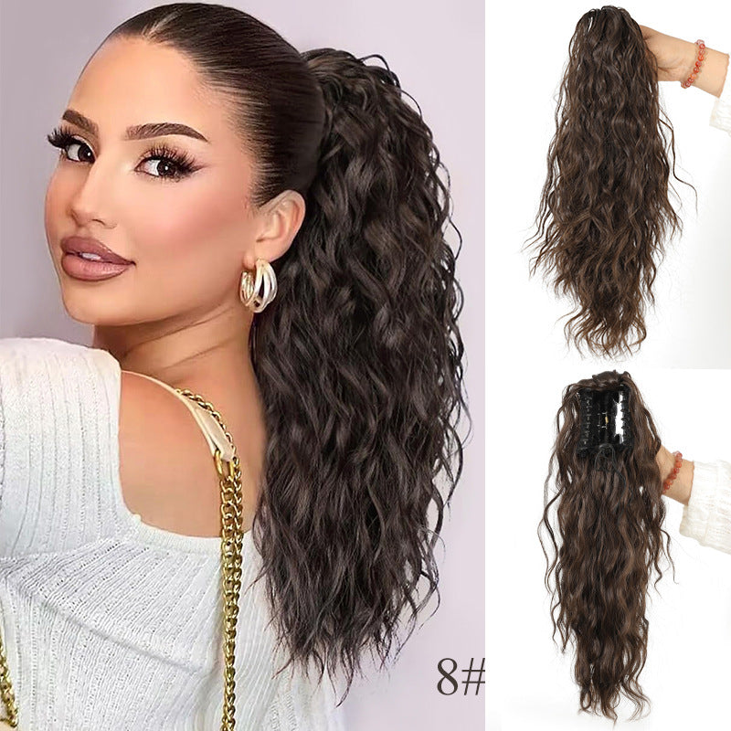 🩷 18 Inch Curly Wavy Frizzy Hair Extension with Ponytail
