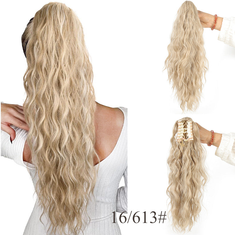 🩷 18 Inch Curly Wavy Frizzy Hair Extension with Ponytail