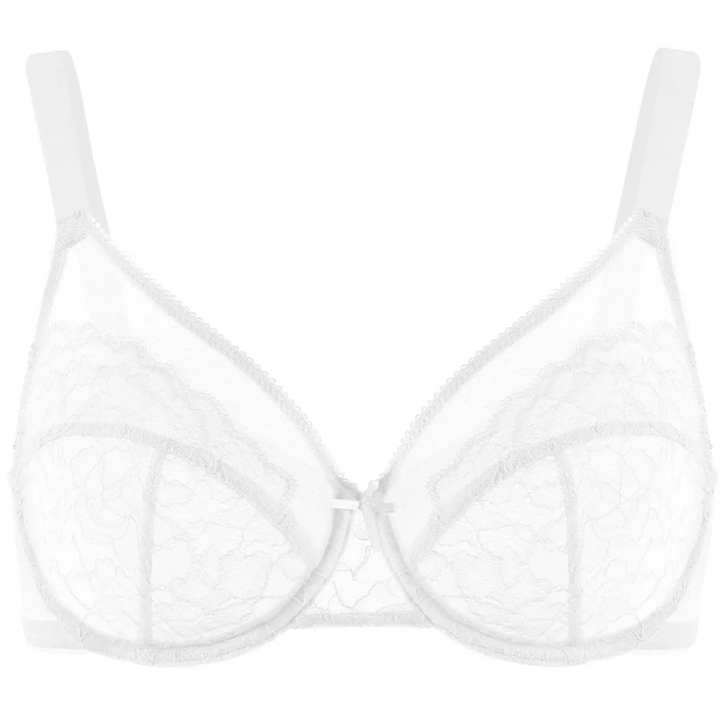 💜Enchante Floral Lace Plus Size Underwire Unlined Unpadded Minimizer Full Coverage Bra Women's Wear Comfortable Breathable Mesh Cup