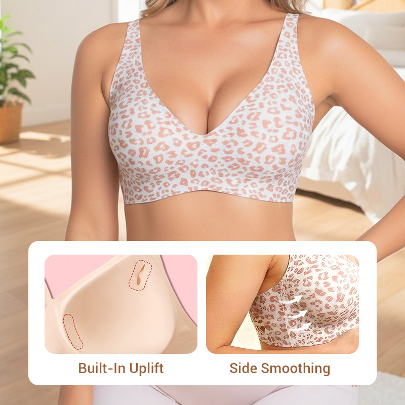 💕 💕Jelly Wireless Womens Comfortable Wireless Bras Push Up Bra Seamless Tshirts Bras Deep V Everyday Bras