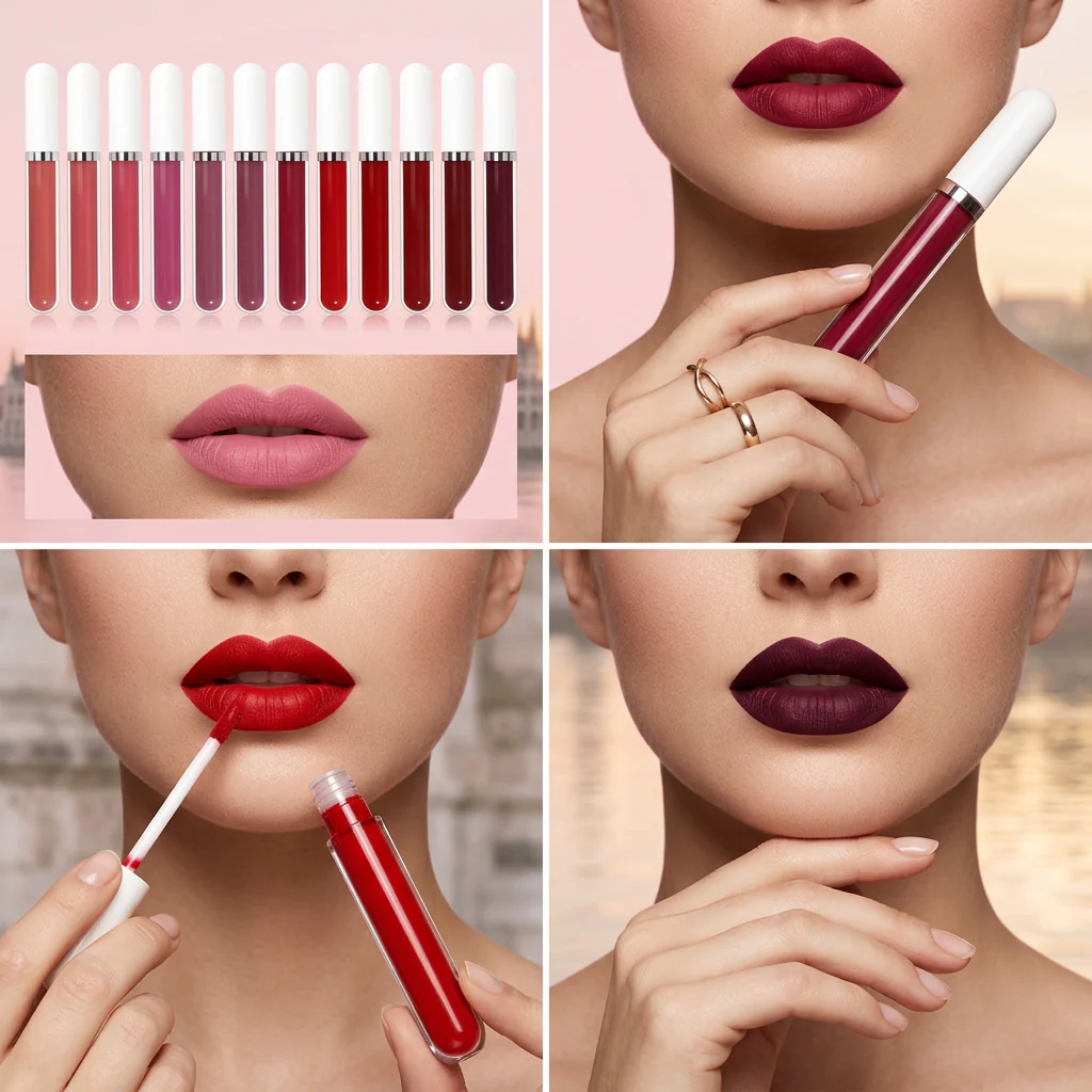 💜10Pcs Matte Waterproof  Long Lasting Lip Gloss
