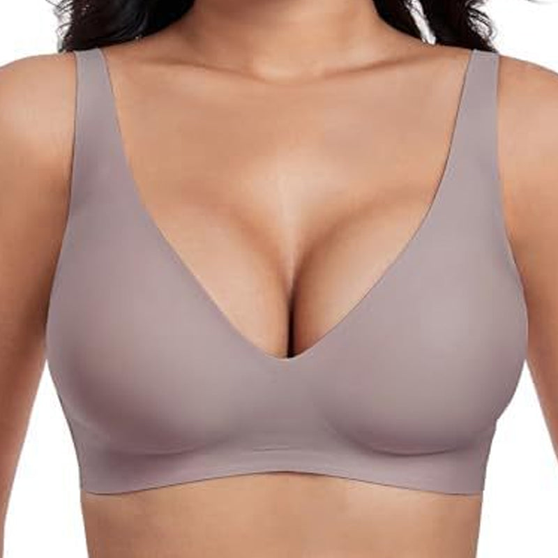 💕 💕Jelly Wireless Womens Comfortable Wireless Bras Push Up Bra Seamless Tshirts Bras Deep V Everyday Bras