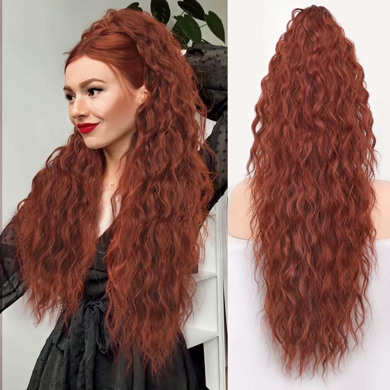 💜 ULTIMO GIORNO DI PROMOZIONE - SCONTO DEL 50%! 💜 Coda di cavallo con extension per capelli ricci, mossi e crespi