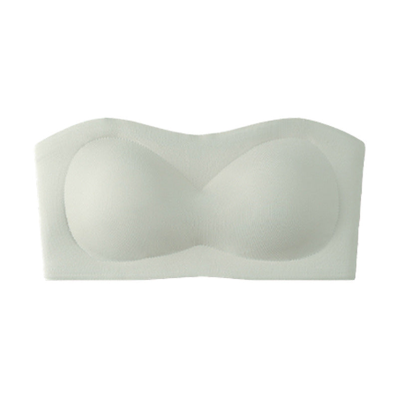 💞💞Womens Strapless Bras Push Up Bandeau Bra Non Slip Wireless Supportive Padded Bras Seamless Comfortable Tube Jelly Bra