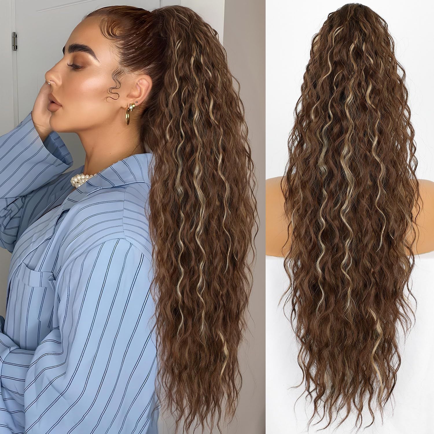 💜 ULTIMO GIORNO DI PROMOZIONE - SCONTO DEL 50%! 💜 Coda di cavallo con extension per capelli ricci, mossi e crespi