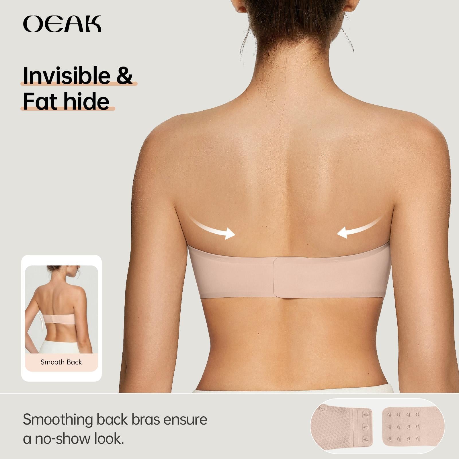 💞💞Womens Strapless Bras Push Up Bandeau Bra Non Slip Wireless Supportive Padded Bras Seamless Comfortable Tube Jelly Bra
