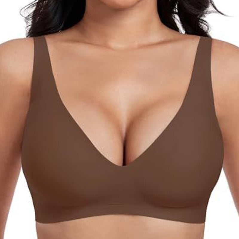 💜💜Jelly Wireless Womens Comfortable Wireless Bras Push Up Bralettes Seamless Tshirts Bras Deep V Everyday Bras