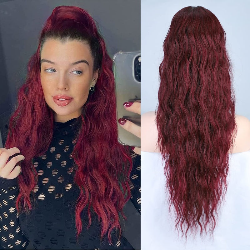 Extension de Cheveux Bouclés Ondulés et Volumineux avec Queue de Cheval
