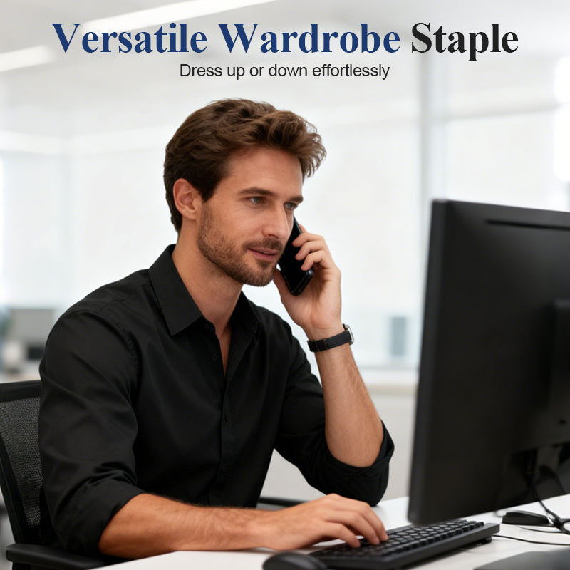 Men's Classic Long-Sleeve Button-Down Shirt