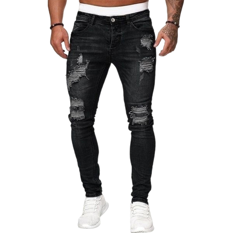👖60% OFF! 🔥 Stylish Distressed Skinny Jeans for Men – Slim Tapered Fit, Breathable Cotton & Edgy Ripped Details