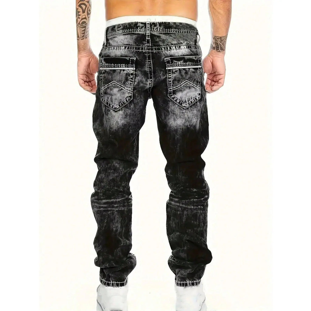 Men's Fashion Creative Stretch Denim Jeans,Minimalist Style Suitable For Summer, Emo Style— Free shipping for two pieces