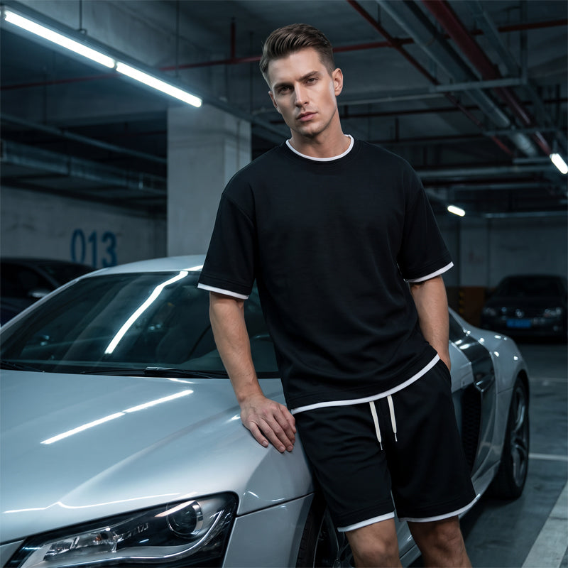 🎉 LIMITED TIME 66% OFF! 👕 Men's Waffle Knit T-Shirt & Shorts Set – Cooling Sensation Fabric & Relaxed Fit Design 💙