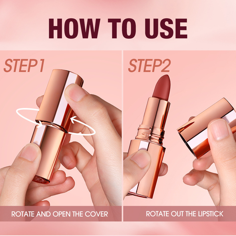 💞Matte Finish Waterproof Long Wear Silky Lipstick