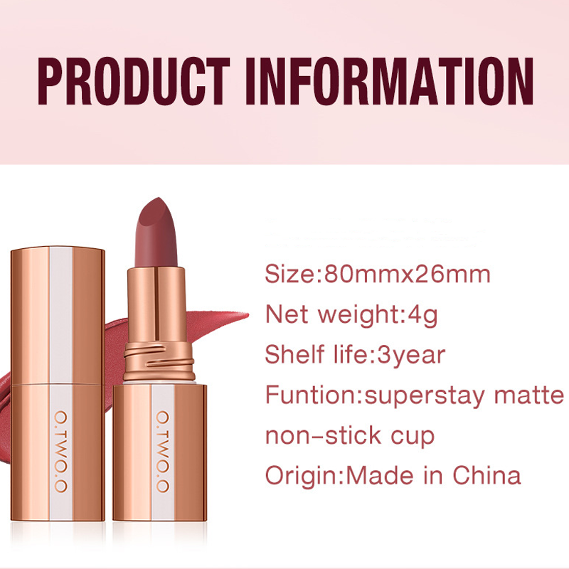 💞Matte Finish Waterproof Long Wear Silky Lipstick